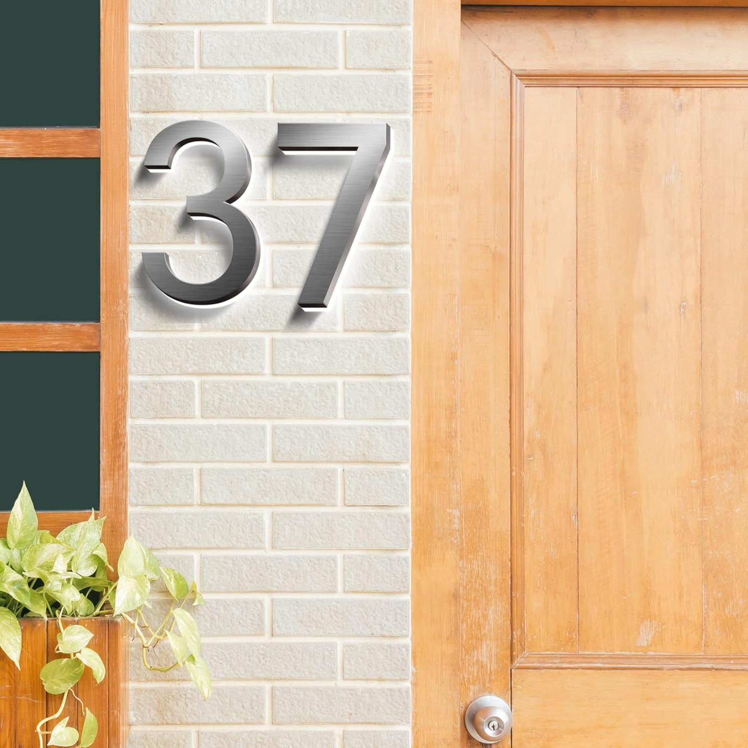 16' Modern Backlit House Numbers Plaques With Lights, Illuminated Door Number Plaques For Wall, Stainless Steel House Address Numbers For Outside,X