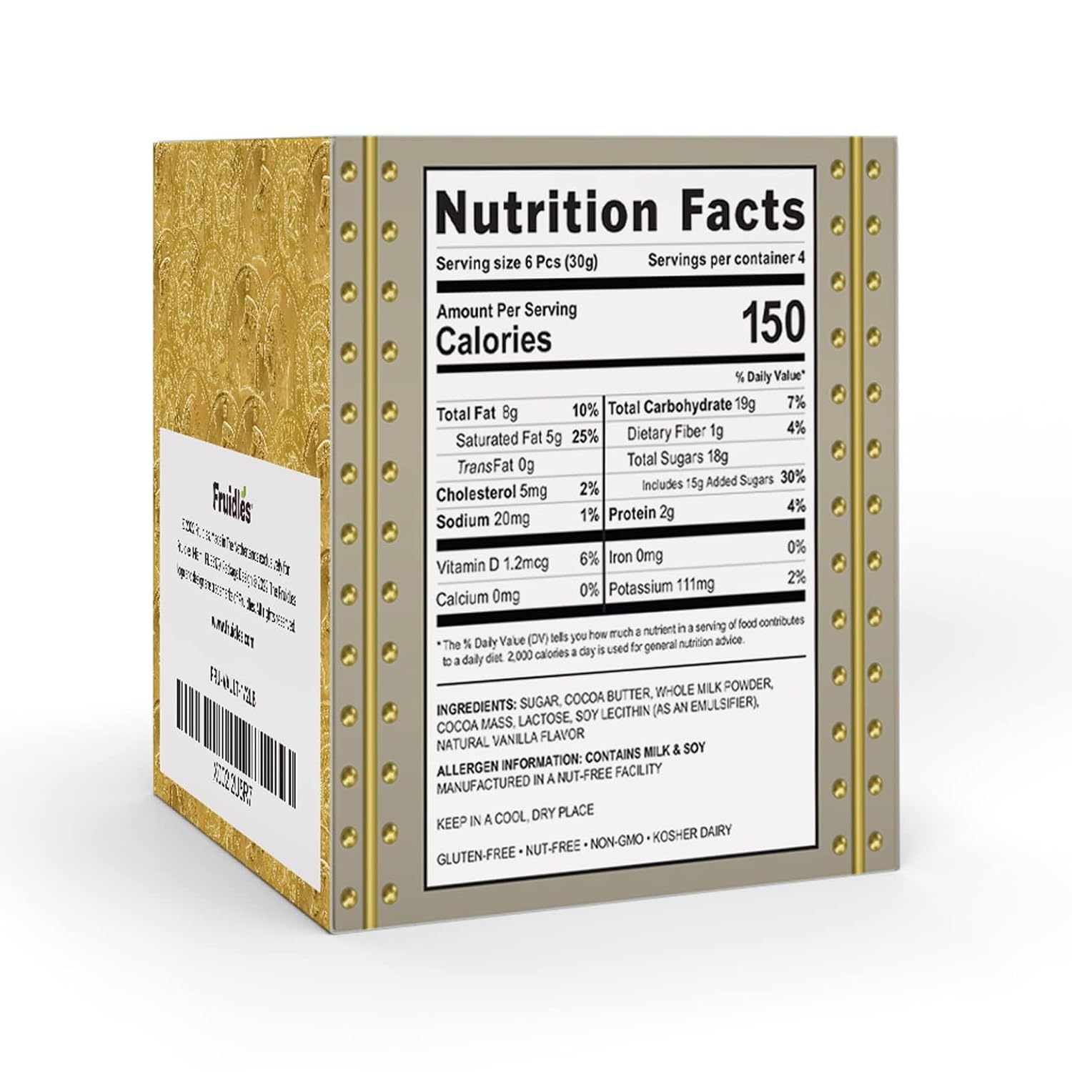 Fruidles Milk Chocolate Coins, Belgium Chocolate Coins Wrapped in Gold, Nut-Free, Vault Design (20 Pounds)