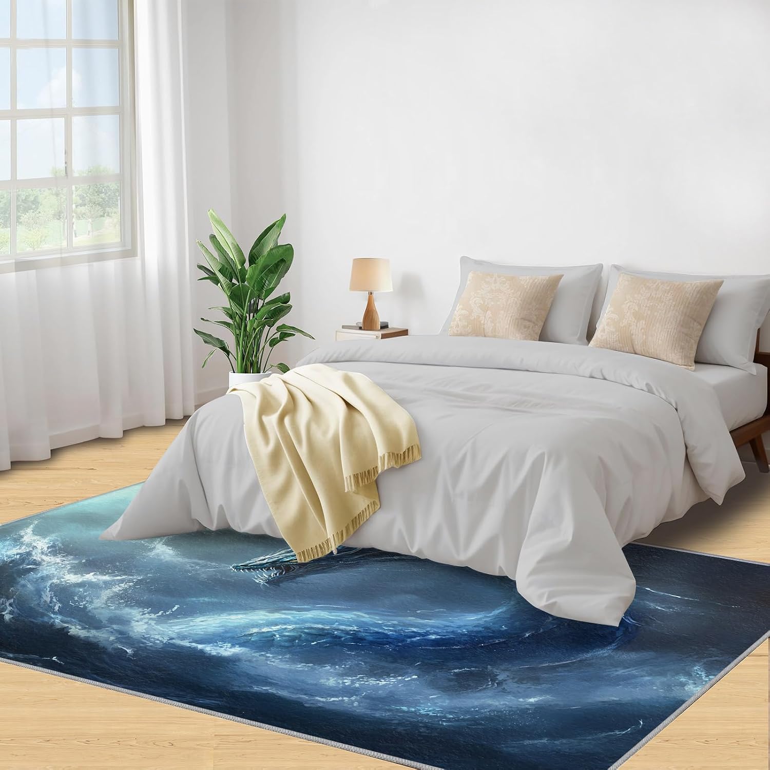 6x8 Dragon Area Rug - Sea Dragon Large Rugs for Living Room, Demon Wyrm Carpet Area Rug for Girls Bedroom Kids Room Basement Office Classroom