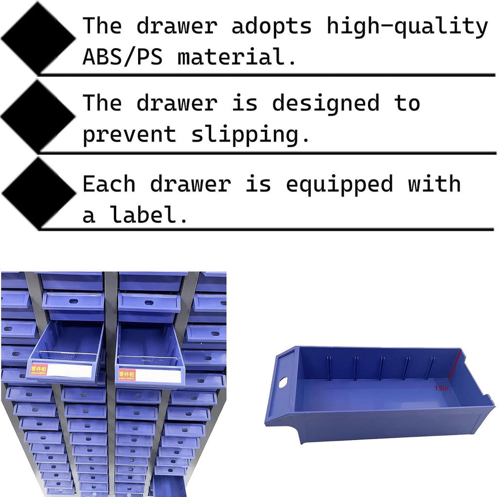Parts Cabinet with 60 Small Size Drawers Bolt and Nut Tool Storage Without Door Parts Cabinet with ABS Material Drawer for Storing Screws Trinkets and Workshop Tool