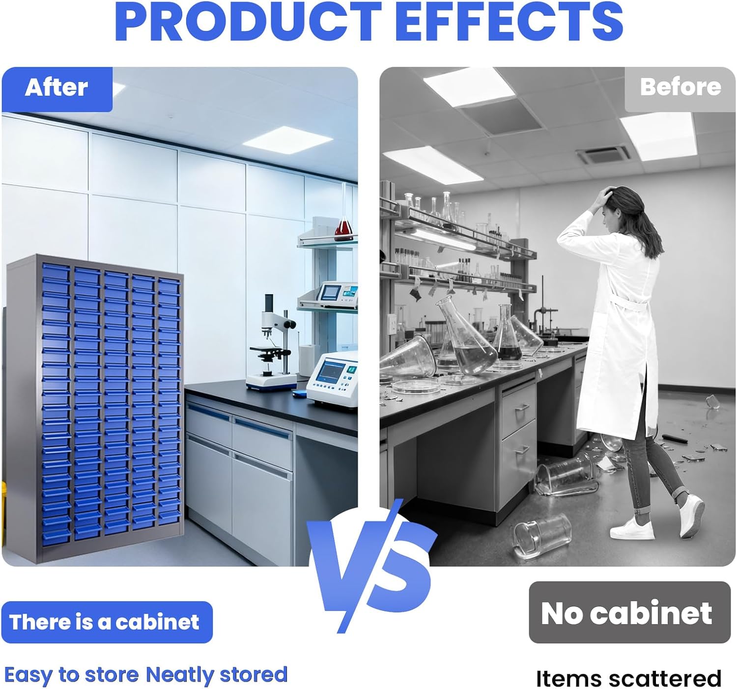 ABS-750 lb Blue Parts Cabinet,100 Drawers Parts Storage Cabinet,NutandBolt Storage Cabinet,Freestanding Hardware Organizer, Suitable for Garage,Tool and Accessory Storage