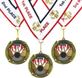 All Quality Bowling Swirling Stars Design Medal - 1st, 2nd, 3rd Place