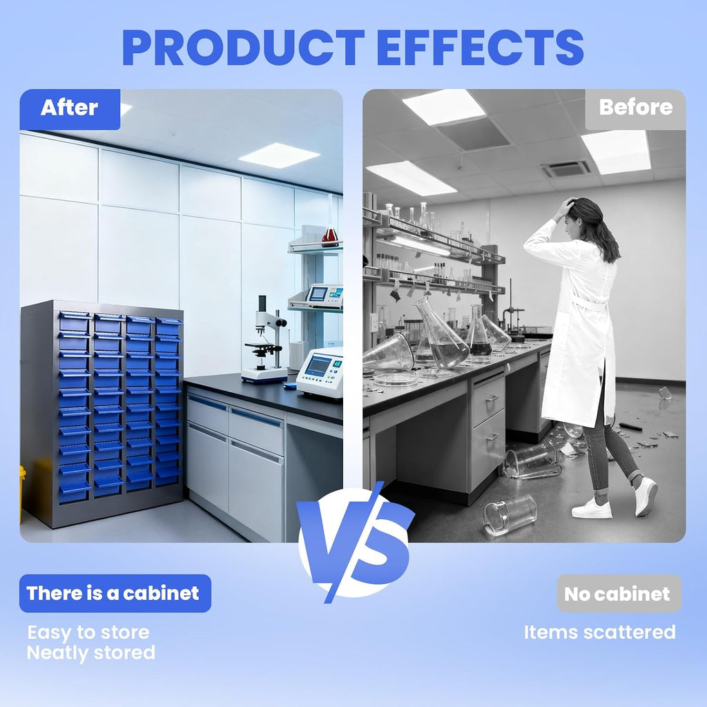 ABS-40 Drawer Parts Cabinet, Bolt, nut and Tool Parts cabinets, Alloy Steel Parts Cabinet with Labels and Shelves, Suitable for garages, basements, and Small Tool Storage