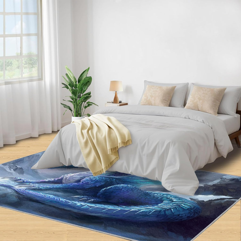 Dragon Rugs for Bedroom - 6x8 Area Rug - Dragon Rugs for Living Room, Animals Rug, Washable Home Decor Carpet