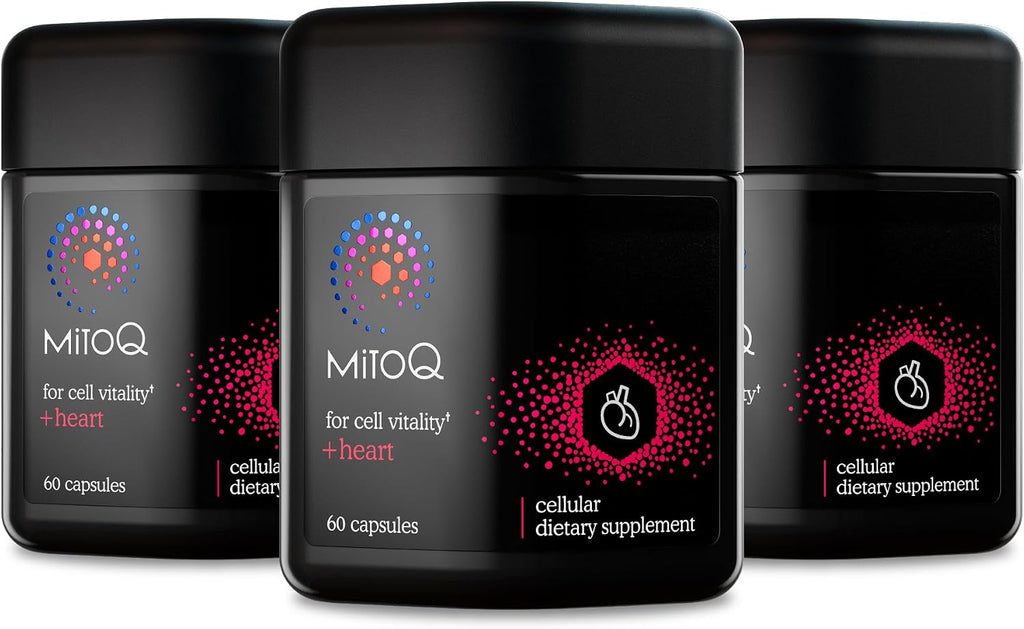 MitoQ +Heart Advanced CoQ10 Antioxidant - Heart Health Supplement with L-Carnitine, Magnesium, & Vitamin D3 - Supports Cardiovascular Health, Blood Flow, and Cellular Energy (180 Capsules)