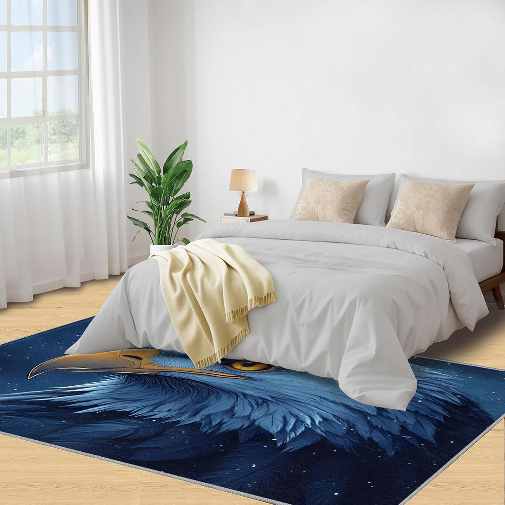Bald Eagle Rug 6x8, Eagle Rugs for Girls Room, Cartoon Animals Rugs for Bedroom, Decor Rug for Bedside Living Room Floor Mat