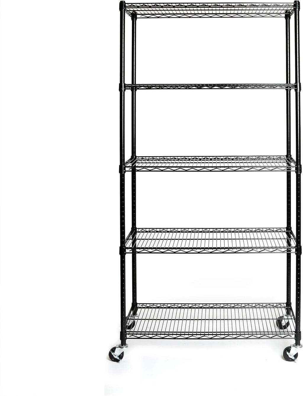 Seville Classics UltraDurable Heavy Duty NSF Solid Steel Wire Rack Storage Unit, Organizer for Garage, Warehouse, Office, Restaurant, Classroom, Kitchen, Black, 5-Tier Shelving, 36' W x 18' D