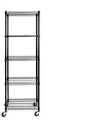 Seville Classics UltraDurable Heavy Duty NSF Solid Steel Wire Rack Storage Unit, Organizer for Garage, Warehouse, Office, Restaurant, Classroom, Kitchen, Black, 5-Tier Shelving, 24' W x 18' D