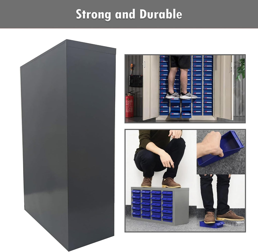 INTSUPERMAI Parts Cabinet Tools Storage Cabinet 60 Drawer Plastic Parts Organizer Plastic Storage Drawers 2 Dividers 5 Baffle