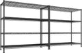 2 Set of 45 'W Metal Shelving Unit 4 Tier Storage Shelves Adjustable Wire Shelving Metal Shelf Pantry Shelves Wire Rack Commercial Shelving for Kitchen Pantry Garage 45 'W x 59.4 'Hx 13.5' D Black