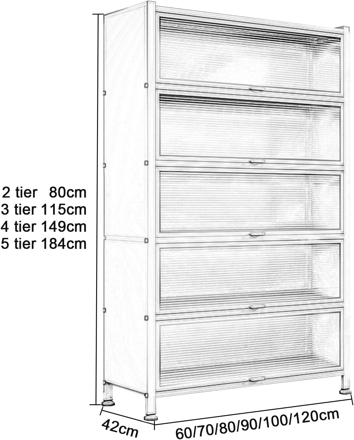 Bar Hutch, Bakers Rack with Flip Doors, Hutch for Kitchen Storage with Adjustable Feet for Living Room, Study, Bathroom