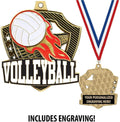Crown Awards Custom Volleyball Medals, 2 1/4' Shieldz Volleyball Award Medals with Free Engraving