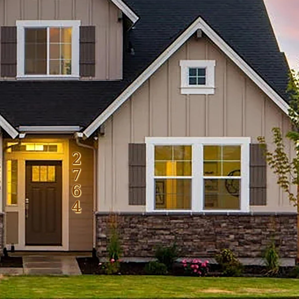 Illuminated LED House Numbers, Large Address Numbers 18', Backlit LED Illuminated Home Address Number, Modern Lighted House Numbers, Waterproof, Brown, Warm Light,C