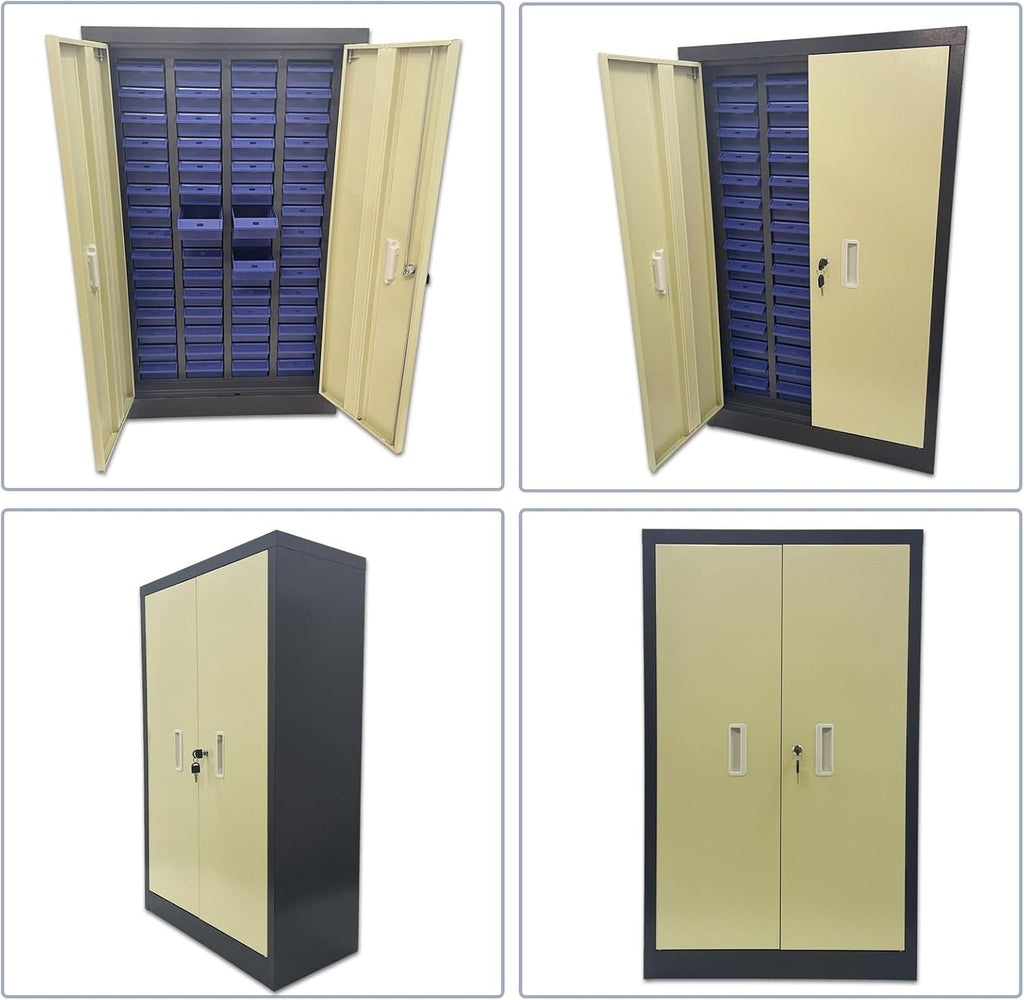 Part Cabinet 60 Drawers Bolt and Nut Parts Storage Cabinet Lockable Cabinets Organization Shelves with Doors