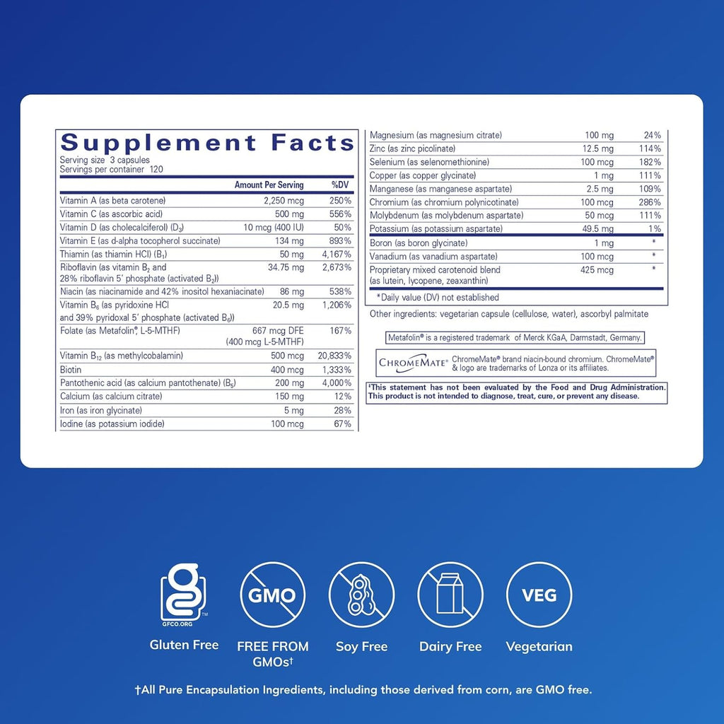 Pure Encapsulations Nutrient 950 | Multivitamin Mineral Supplement to Support Physiological Functions and a Healthy Lifestyle* | 360 Capsules
