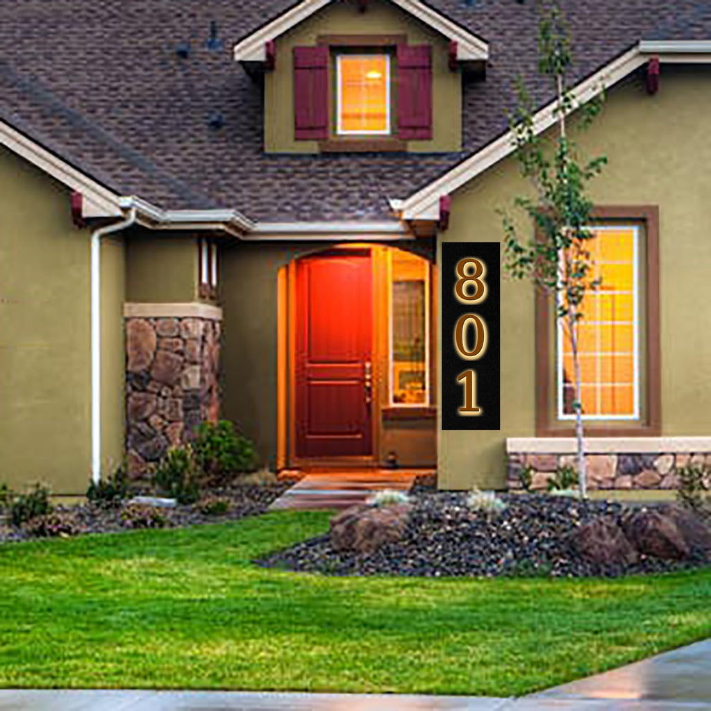 Illuminated LED House Numbers 20', Stainless Steel Backlit LED Illuminated Home Address Numbers, Large Modern Lighted House Numbers For Outside, Brown, Warm Light,Q
