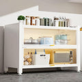 Bar Hutch, Bakers Rack with Flip Doors, Hutch for Kitchen Storage with Adjustable Feet for Living Room, Study, Bathroom