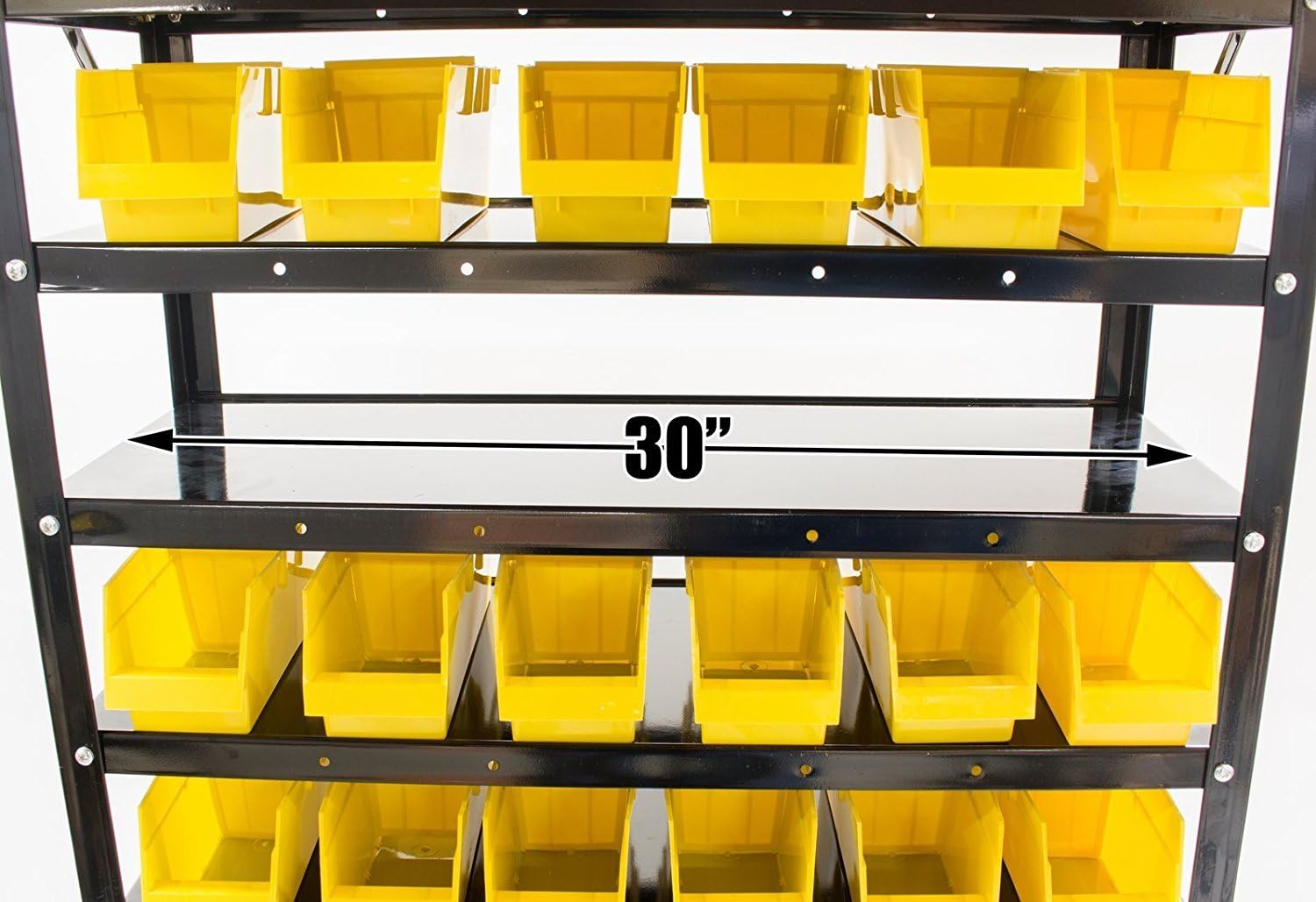 TLPB60 60 Parts Bin Shelving Organize with Plastic Bins for Garage, Shop, and Home Storage
