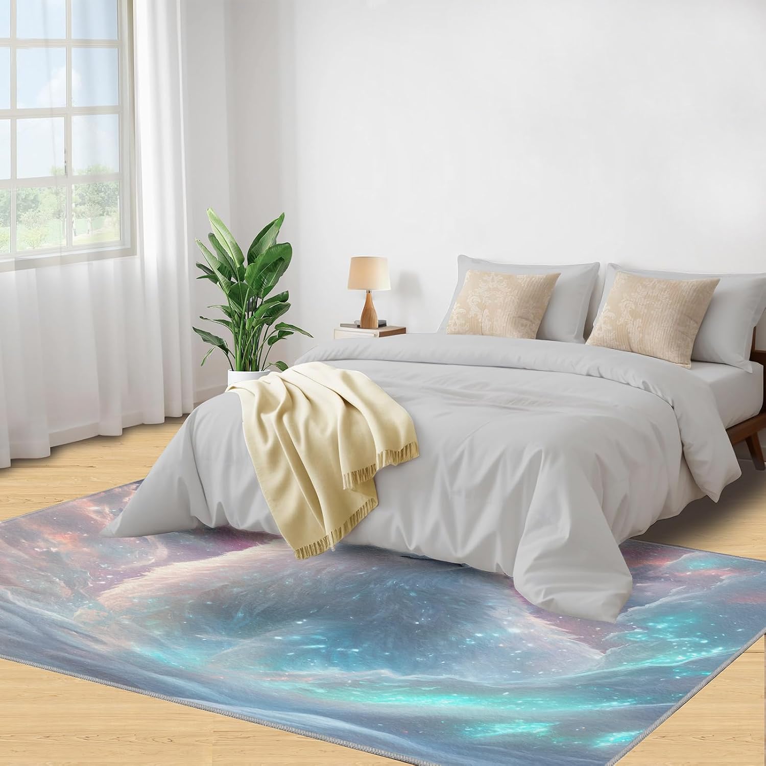 Polar Bear Rugs for Bedroom - 6x8 Area Rug - Bear Rugs for Living Room, Wild Animal Rug, Washable Home Decor Carpet