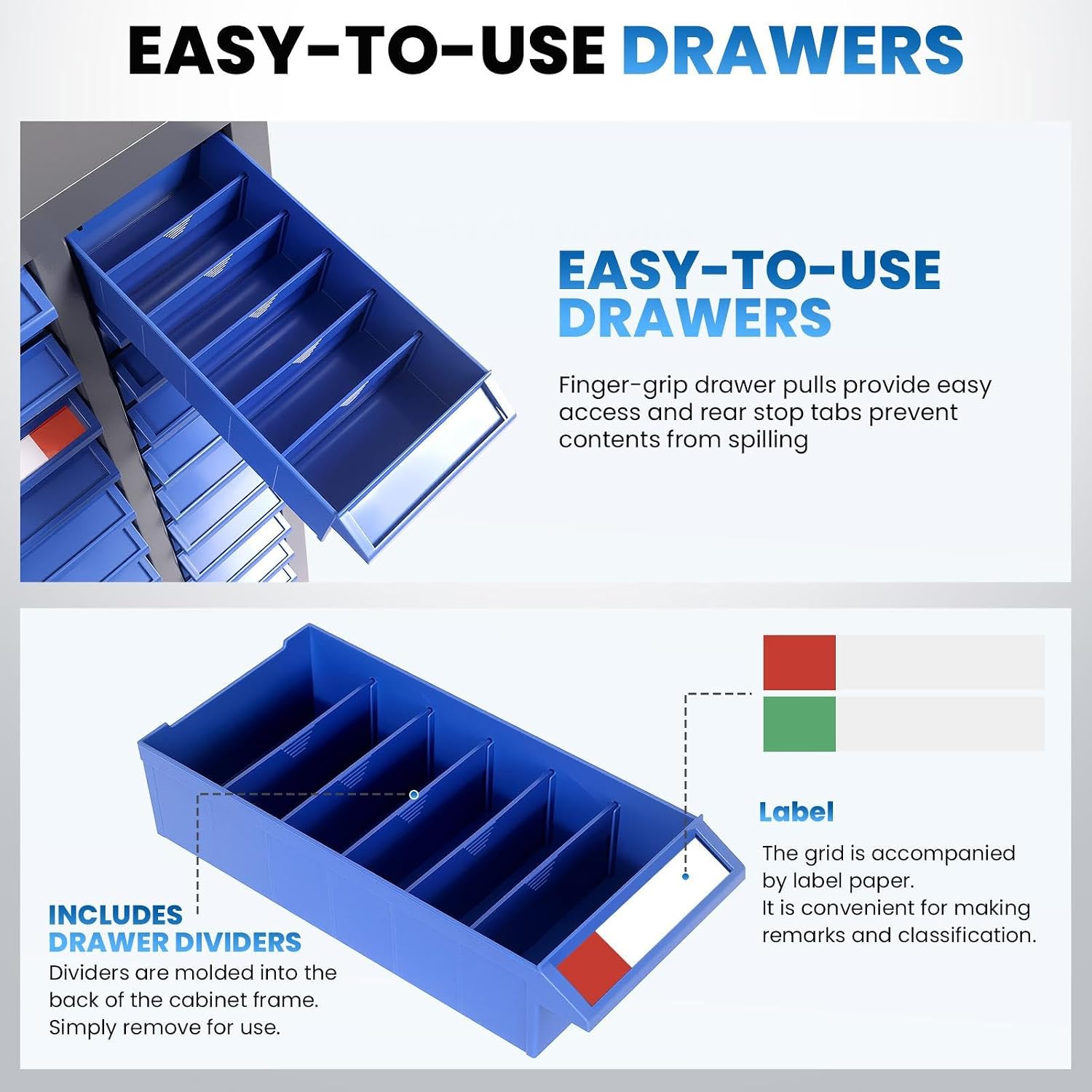 75 Drawer Grey Parts Cabinet, ABS Material Nuts Bolts Screw Nail Bins Tool Storage Cabinet Screw Drawer Organizer, Heavy-Duty Industrial Parts Cabinet for Workshop, Office, Hardware (75 Drawers)