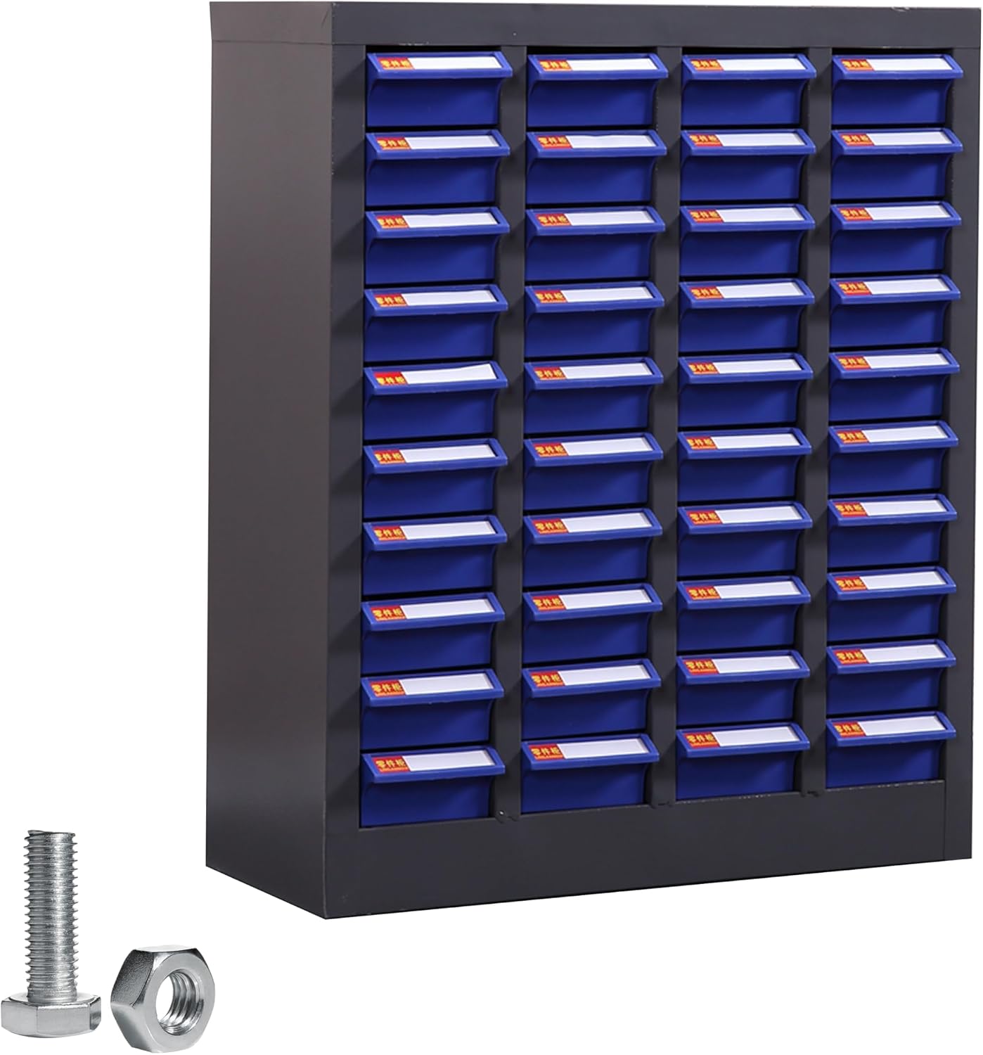 40 Drawer Storage Parts Cabinet Garage Organizer for Bolt Nut Storage Steel ABS/PS Material Drawer Size 7.6 * 3.8 * 1.85 Inch