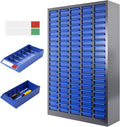 Parts Cabinet 100 Drawers with Dividers and Labels,Stainless Steel Bolt Box Organizer,ABS Material Drawer,26' x 8.66' x 46' Nuts and Bolts Organizer for Store, Toys, Parts,Screws (Classic 100 Drawers)