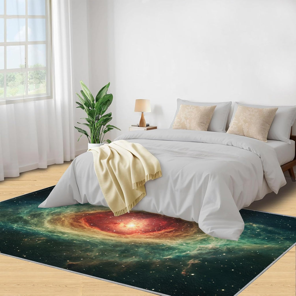 6x8 Cosmic Nebula Area Rug - Space Large Rugs for Living Room, Galaxy Carpet Area Rug for Girls Bedroom Kids Room Basement Office Classroom