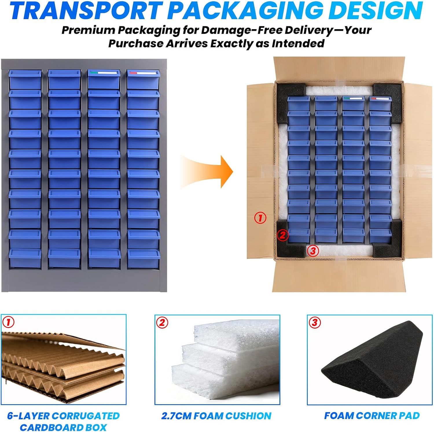 100-Drawer Bolt and Nut Organizer, Stainless Steel Part Cabinet & Tool Storage Cabinet, Bolt Bin Cabinets with ABS Drawers, Shelves & Label Stickers for Workshop Garage Hardware Storage (100 Drawers)