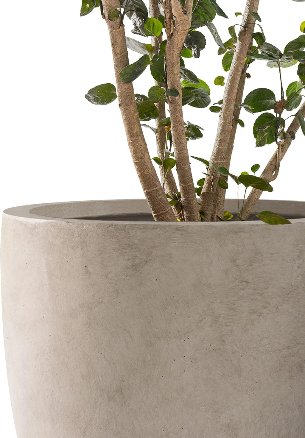 Kante 18',14',10' Dia Concrete Round Planters (Set of 3), Outdoor Indoor Large Planter Pots with Drainage Hole and Rubber Plug for Home Patio Garden, Buff Concrete