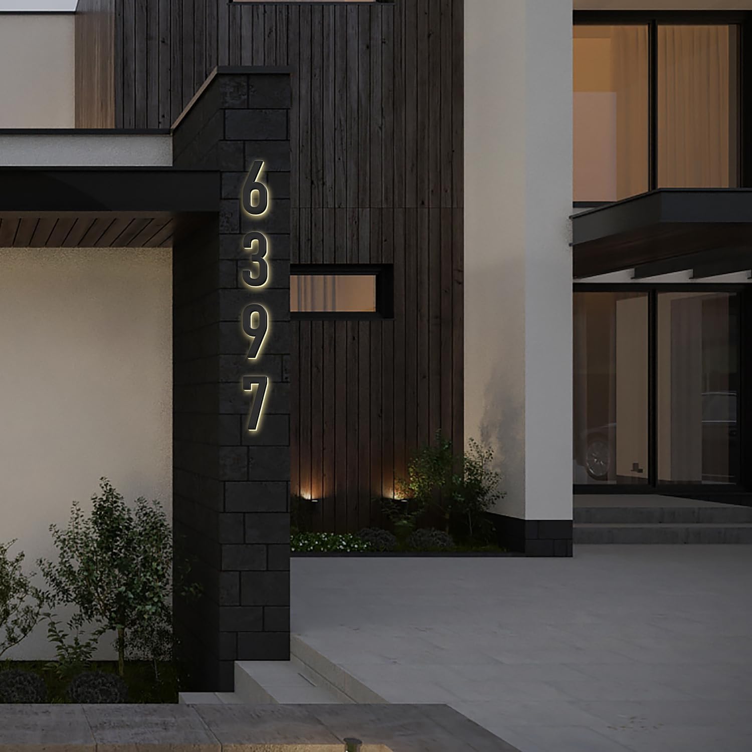 Illuminated House Address Numbers Signs, Stainless Steel,Up-Scale Modern Look, Backlit LED Illuminated Home Address Number, Lighted House Numbers For Outside,18 Inch/450mm,0