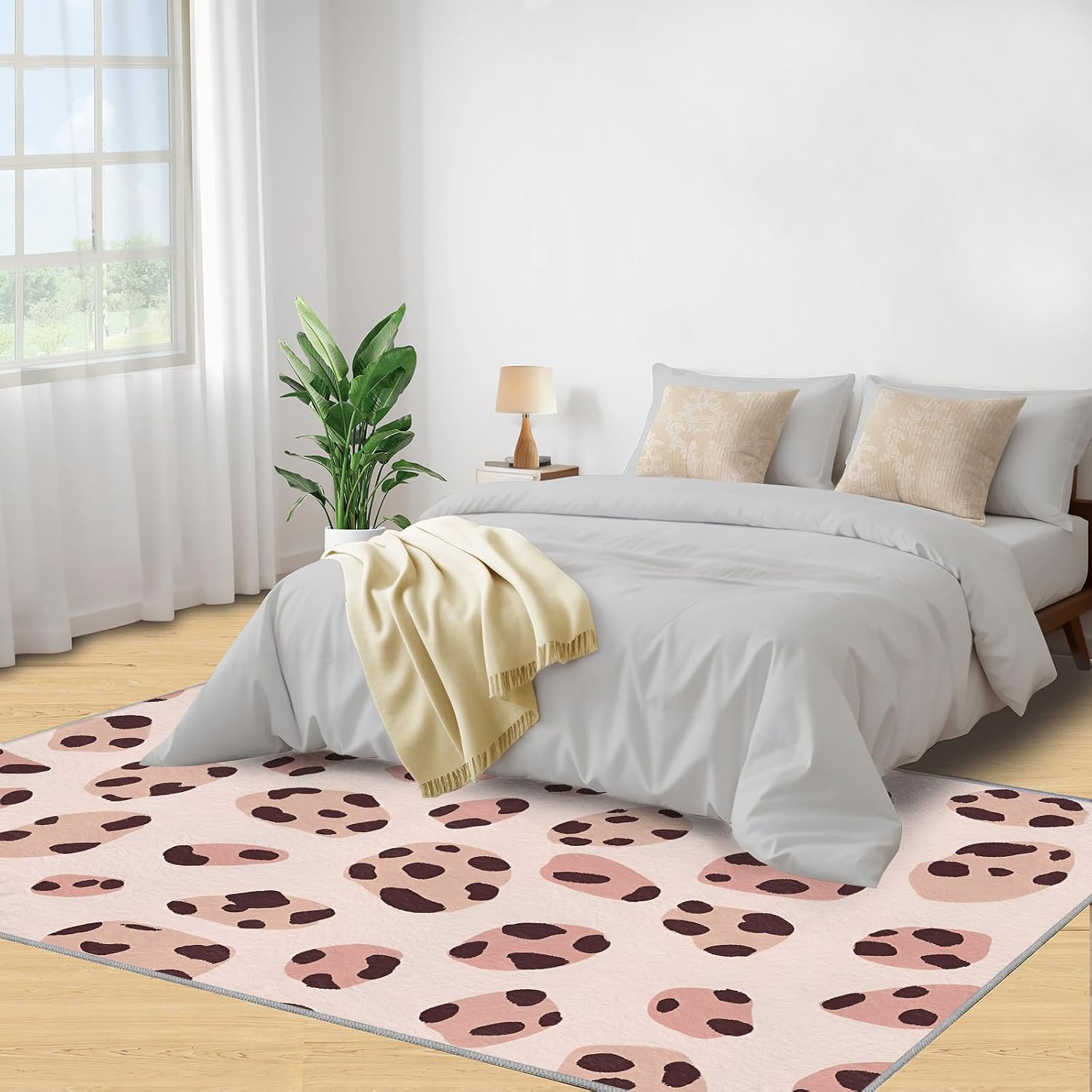 Leopard Rugs for Bedroom - 6x8 Area Rug - Cheetah Rugs for Living Room, Boy Girl's Room Rug, Non-Slip Washable Home Decor Carpet