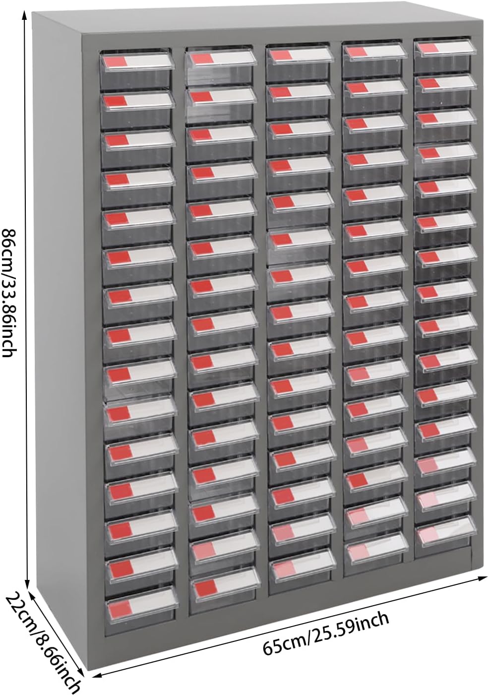 75 Drawers Parts Cabinet Bolt and Nut Tool Storage Cabinet Part Organization Shelves with Practical Tags & Dust Sheets for Tool Hardware Storage, 25.6' W x 8.7' D x 34' H