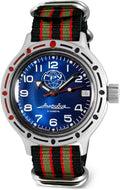 VOSTOK | GRU Amphibian Automatic Self-Winding Russian Diver Wrist Watch | WR 200m | Amphibia 420866 | Blue Dial 40mm Mechanical Watch | Luminous dots