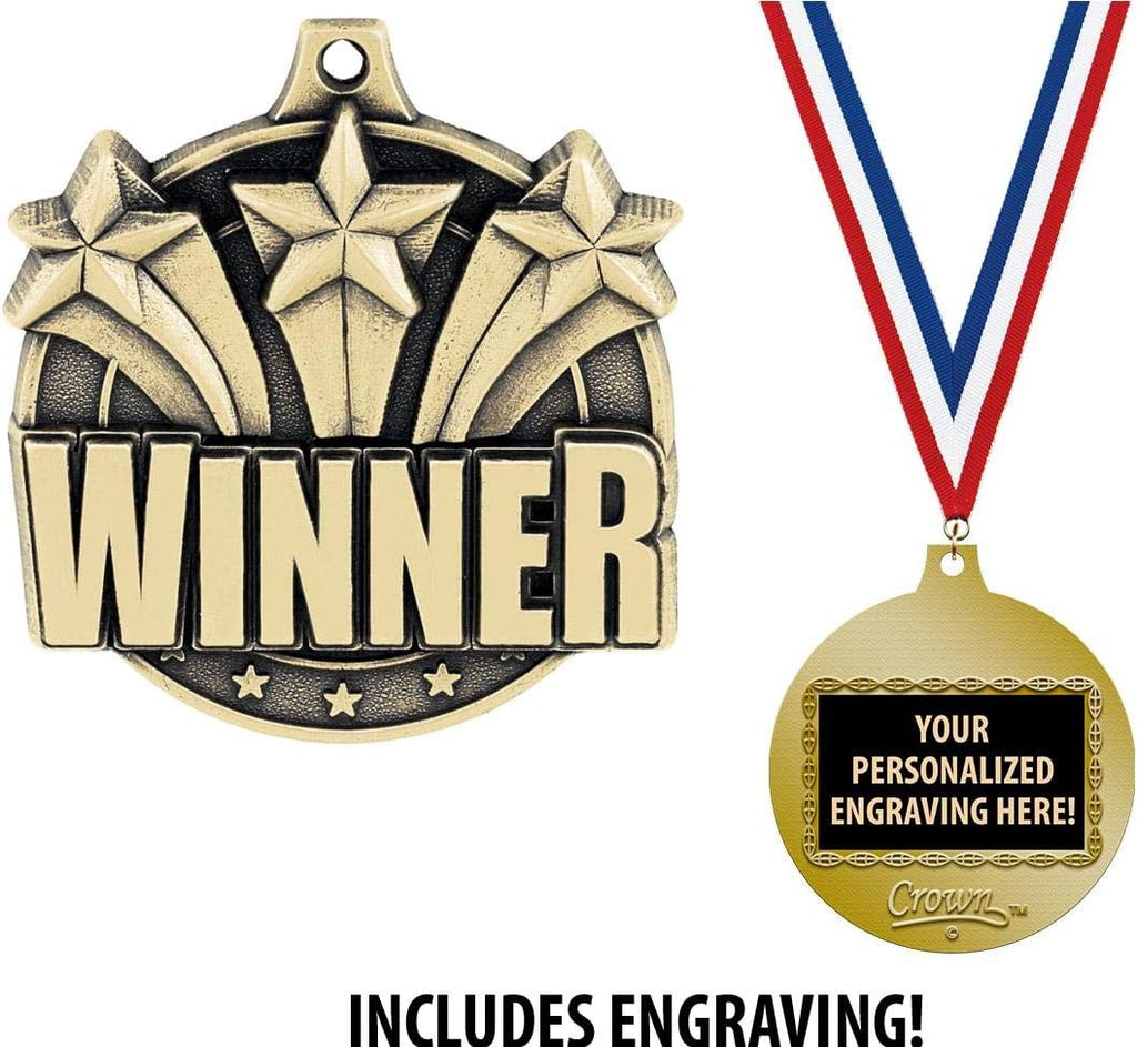 Winner Medals, 2' Gold Winner Medal Award with Free Custom Engraving