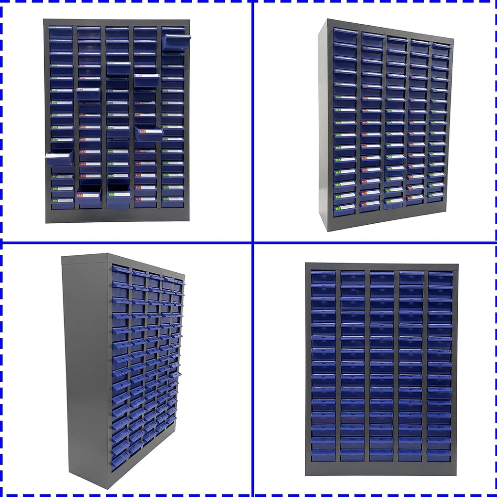 Parts Cabinet 75 Drawer Bolt and Nut Tool Storage Organizer Steel Tool Chest ABS/PS Material with Partitions and Labels