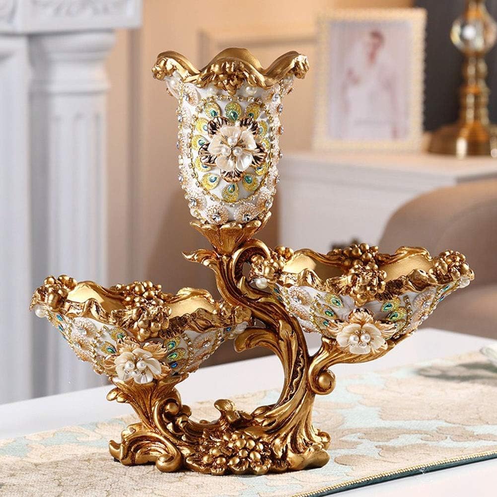 Elegant Large Flower Vases Table Centerpiece for Kitchen Dining Living Room Home Decor, European RetroTall Big Resin Flowers Chinese Vases for Bedroom Decorations, White 13.78in ×13in