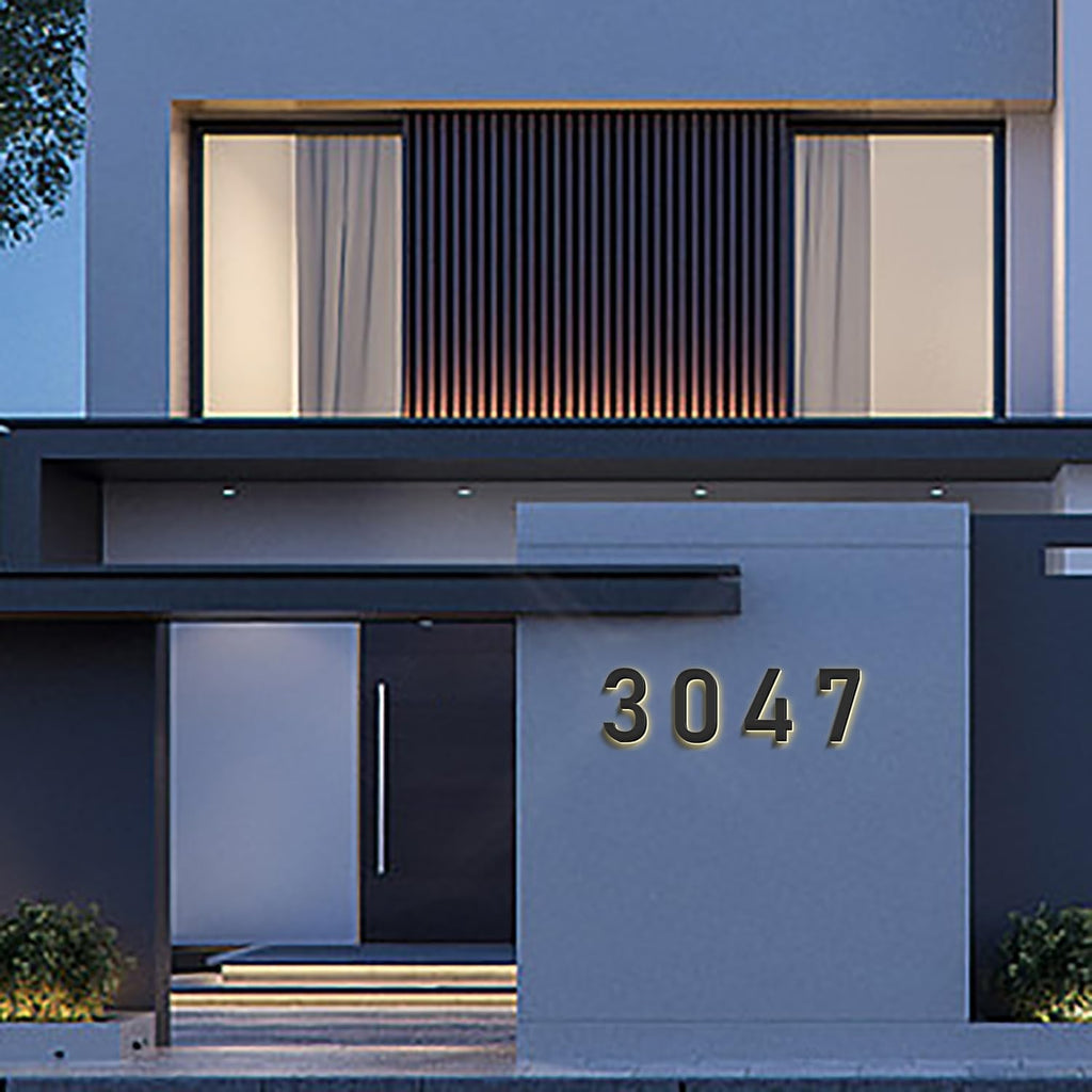 16 Inch Backlit LED Illuminated Home Address Numbers Stainless Steel Hand-Polished For House Address Signs Lighted House Numbers Elevate Address Display,J