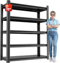 OLLRRACT 5 Tier Heavy Duty Metal Shelving Unit, Industrial Storage Shelf for Garage, Utility, and Industrial Use - Metal Storage Shelf Organizer, Durable Garage Storage Shelving 24' D x48 W x72 H