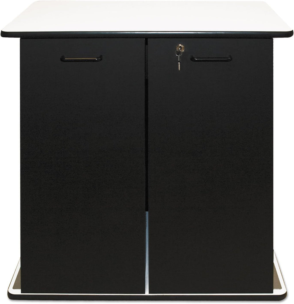35157 Refreshment Stand, Two-Shelf, 29 1/2w x 21d x 33h, Black/White