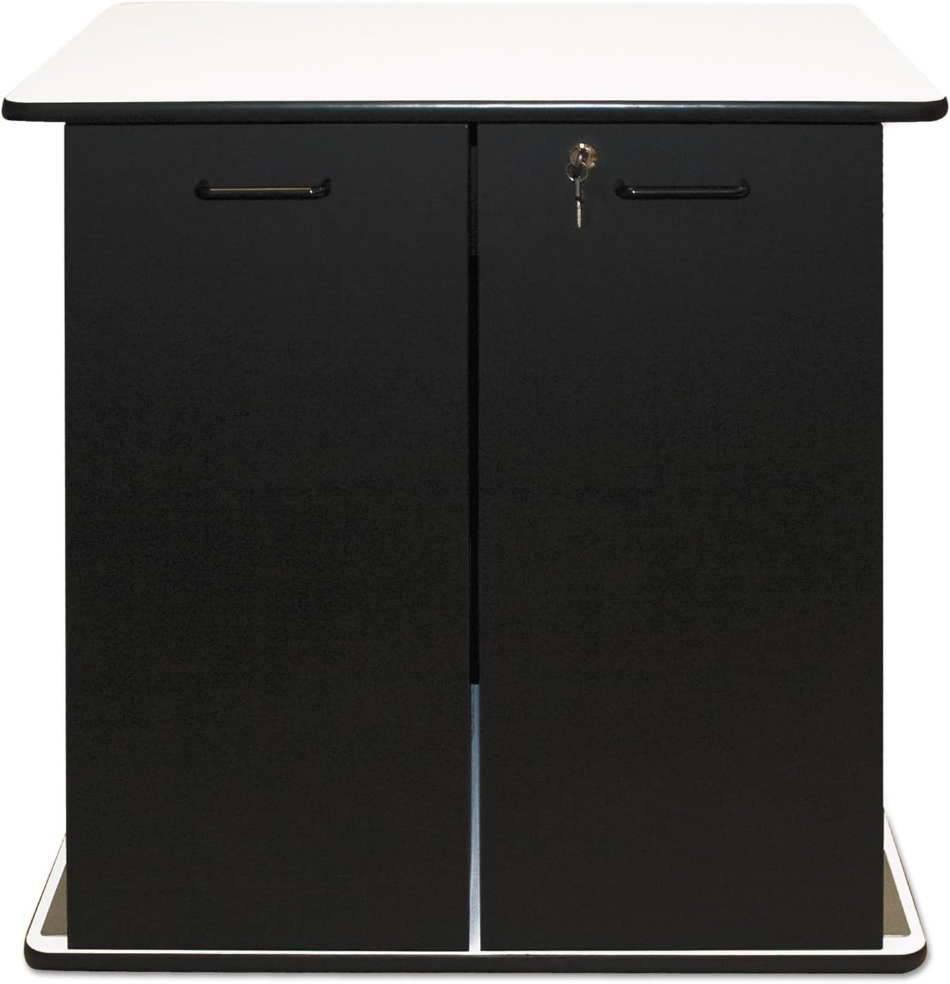 35157 Refreshment Stand, Two-Shelf, 29 1/2w x 21d x 33h, Black/White