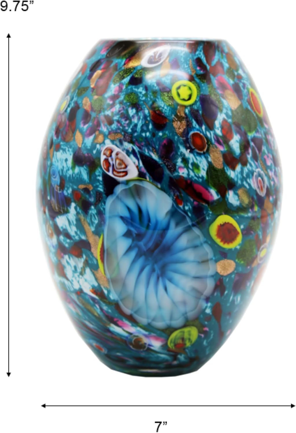 Dale Tiffany AV20349 Estrada Hand Blown Art Glass Vase, Multicolor