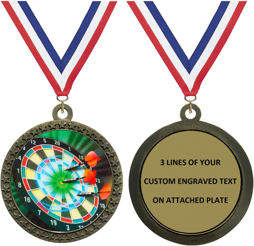 Express Medals 1 to 50 Packs Engraved Darts Gold Medal Trophy Award with Personalized Custom Text LD212-MY418