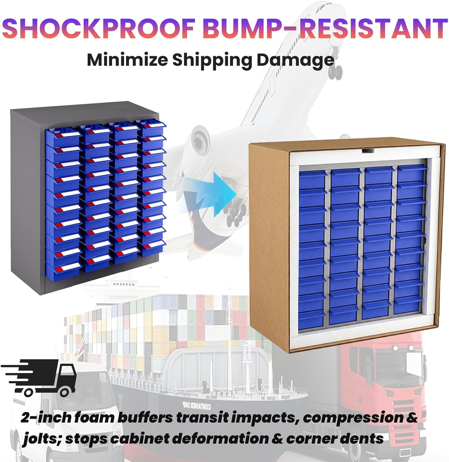 40 Drawers Bolt Bins Storage Cabinet with 200 Dividers & 80 Label Slots, Heavy-Duty Bolt and Nut Tool Storage Cabinet in Alloy Steel, Parts Cabinet with ABS Drawers for Workshop, Garage, Home