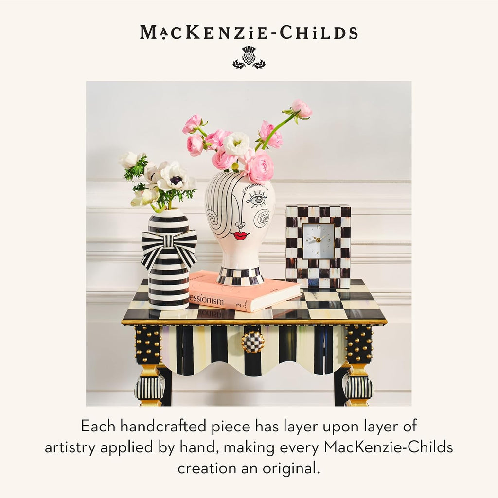 MACKENZIE-CHILDS Courtly Bow Vase, Unique Flower Vase, Decorative Table Decor for Living Room