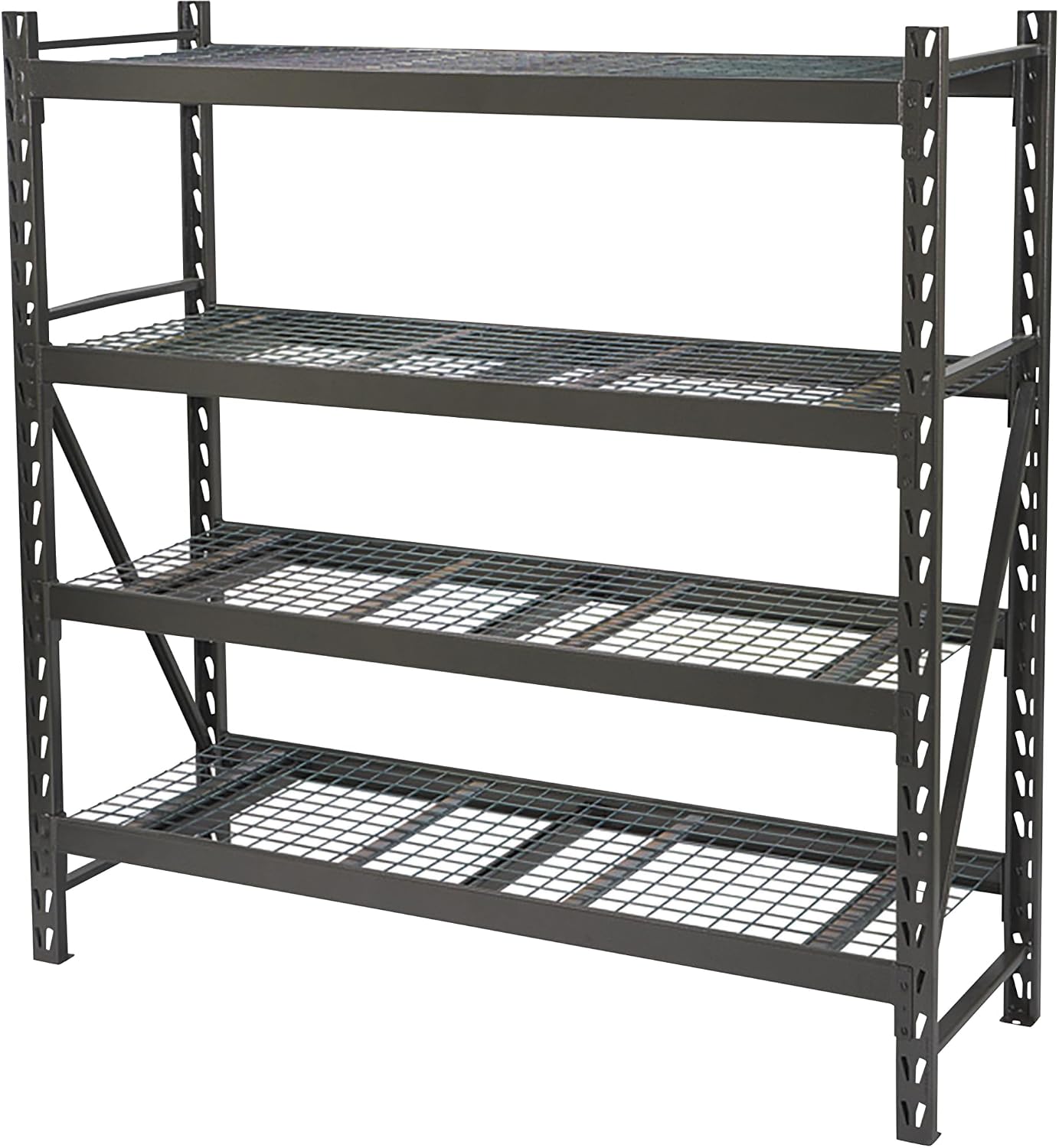 Ironton 4-Tier Industrial Steel Shelving Unit, 8,000-Pound Load Capacity, Garage Storage Rack, 77' W x 24' D x 72' H