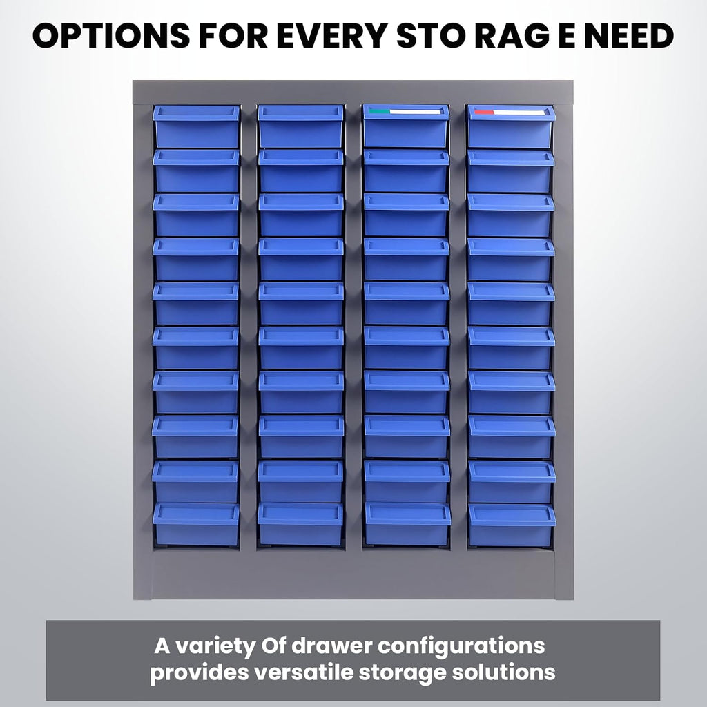 40 Drawer Nut and Bolt Organizer, Parts Cabinet with Shelf and Label, ABS Material Bolt Bin, Blue Bolt Bins Organizer for Shop, Nuts and Bolts Organizers for Tool Hardware Storage