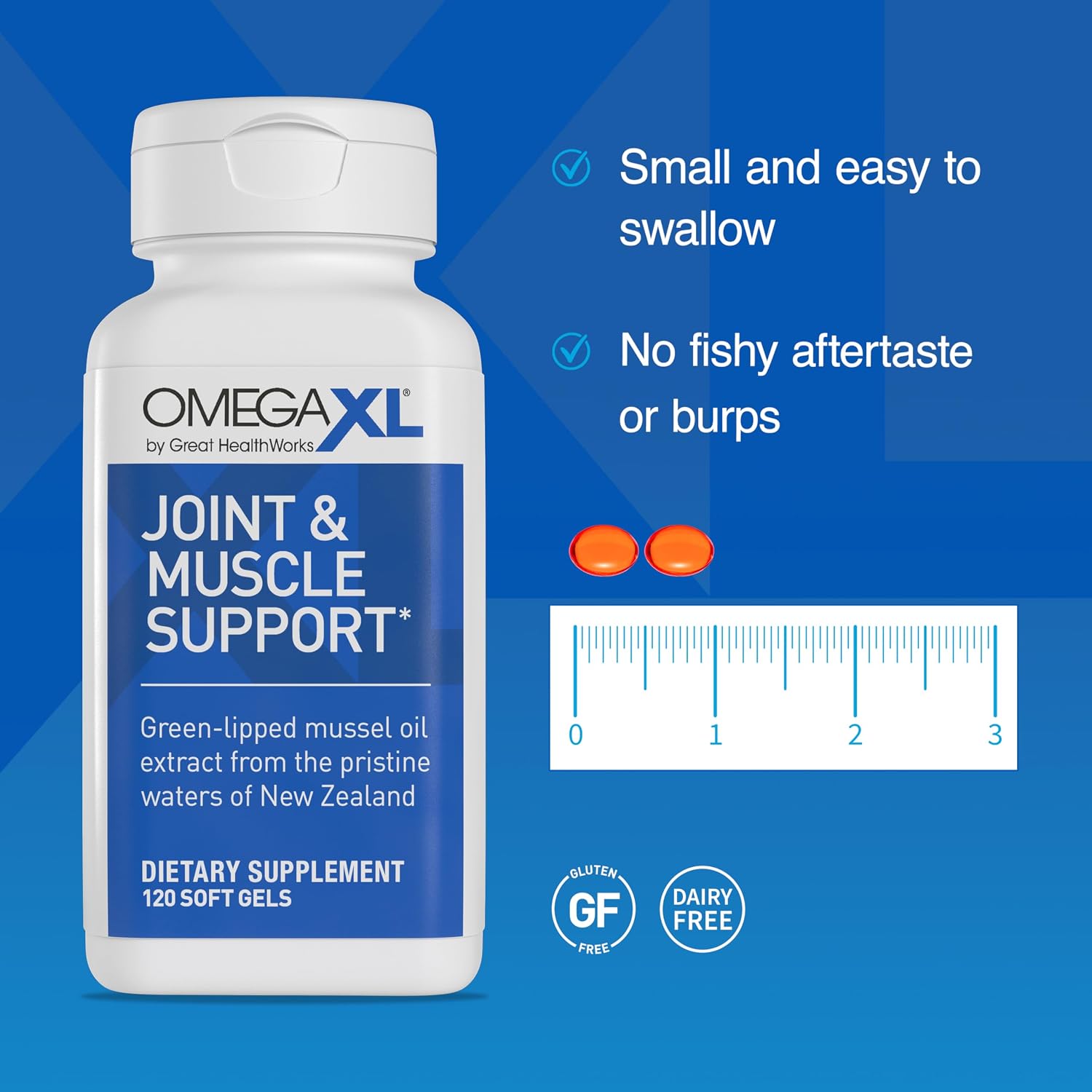 OmegaXL Joint Support Supplement - Natural Muscle Support, Green Lipped Mussel Oil, Soft Gel Pills, Drug-Free, 300 Count