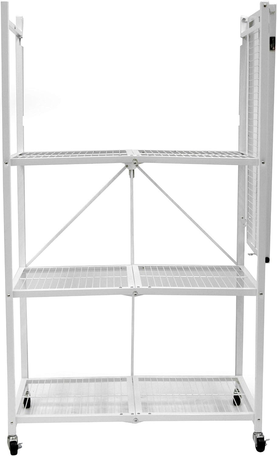Origami 4 Tier Folding Storage Rack Unit w/Set of 4 Magnetic Wire Shelf Liners