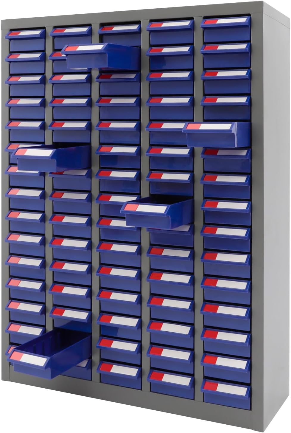 Cashewnuts 75 Drawers Parts Cabinet Large Bolt and Nut Tool Storage Cabinet with Drawer Metal Cabinet Organizer for Garage Office Warehouse (Blue)