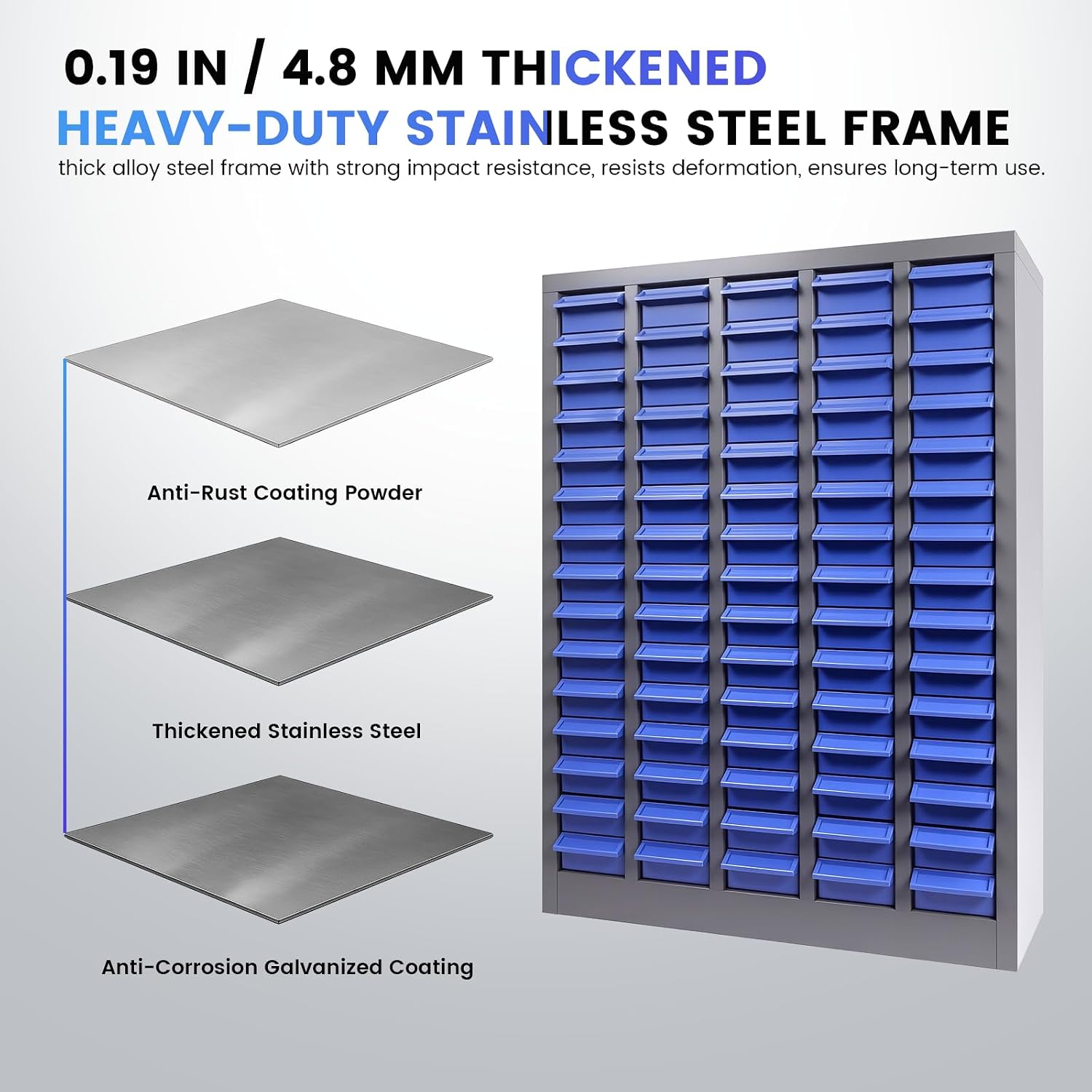 100-Drawer Nut and Bolt Organizer, Small Parts Organizer, Bolt Bin, Metal Storage Cabinet Tool Cabinet with Drawer for Garage, Workshop, Home Office